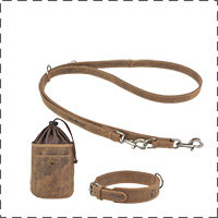 Greenburry Vintage Hundehalsband Aus Echtem Leder – Robust, Verstellbar & Mit Süßen Pfoten-Motiven (45-52,5 Cm)