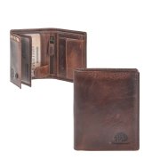 Geldbörse Leder 8x10cm "Rugged" teak brown