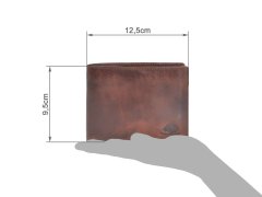 Geldbörse Leder 12x9cm "Rugged" teak brown