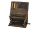 Geldb&ouml;rse Leder 17x10cm 14 Kartenf&auml;cher "Vintage" antikbraun