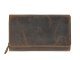 Geldb&ouml;rse Leder 17x10cm 14 Kartenf&auml;cher "Vintage" antikbraun