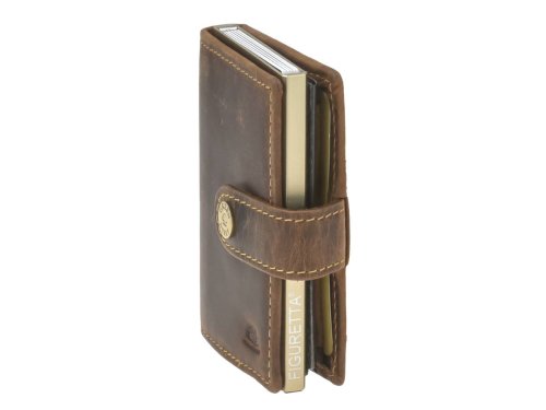 Greenburry Karten Portemonnaie Leder 7x10cm mit Scheinfach ohne