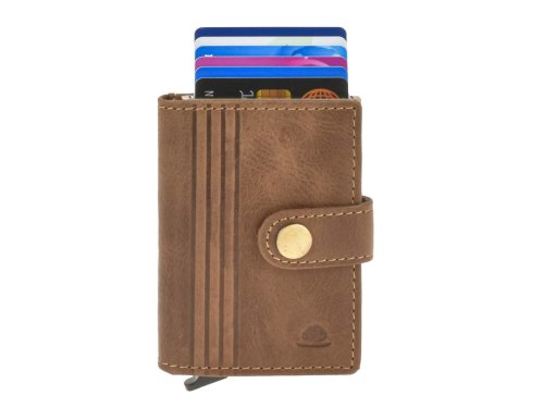 Kartenetui Leder 7x10cm mit Scheinfach und Münzfach COIN 