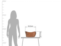 Crossbody Umhängetasche Half Moon Bag Leder 34x20cm...