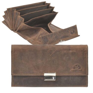 Kellnerbörse Holster Set Unisex Leder braun mit 7 Scheinfächern