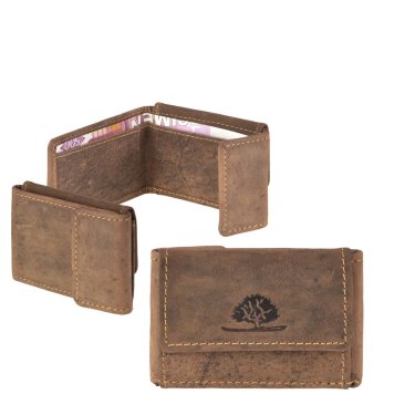 Super XS kleine Minibörse Portemonnaie Geldbeutel Microbörse Vintage antikbraun 