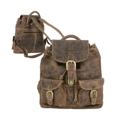 Greenburry Vintage Rucksack Leder Rolltop Backpack 1671-25 braun *!bestprice!*