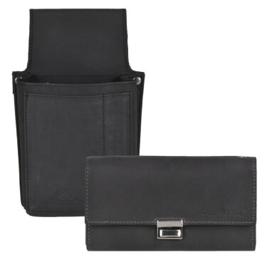 Kellner-Holster Leder schwarz Gürteltasche