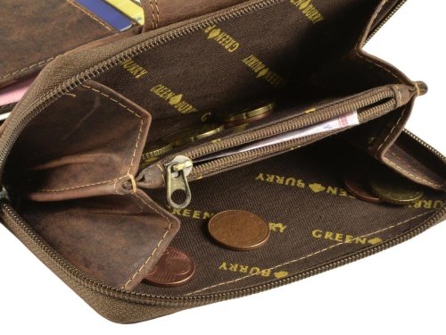 Greenburry Vintage Geldbörse Aus Leder – Klein & Praktisch, Sattelbraun Mit Druckknopf, 10 Cm
