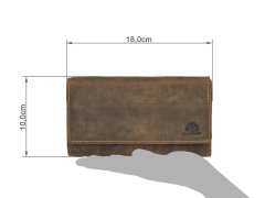 Geldbörse Leder 18x10cm mit 16 Kartenfächern...