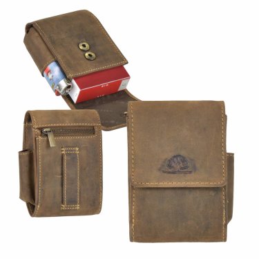 Zigarettenetui Leder 9x11cm Big Box "Vintage" antikbraun