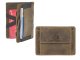 Magic Wallet Portemonnaie Leder 10x7cm mit M&uuml;nzfach &quot;Vintage&quot; antikbraun