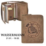 Reißverschluss Geldbörse 10x12cm Wassermann...