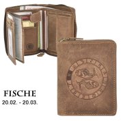 Leather wallet Pisces