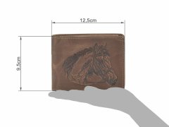 Geldbörse Leder 12x9cm mit Pferd "Vintage"...