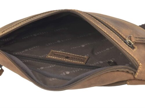 Greenburry Bauchtasche Aus Vintage-Rindleder – Gürteltasche 'Used Look' In Sattelbraun (ca. 37x11x7 Cm)