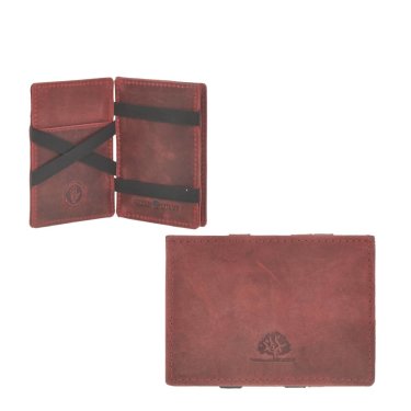 Magic Wallet Portemonnaie Leder 10x7cm mit Münzfach "Vintage" rusty red