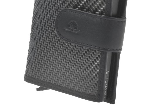 TENBST Deluxe Herren-Portemonnaie Aus Leder Mit Carbonfaser-Optik – RFID-Schutz & Münzfach